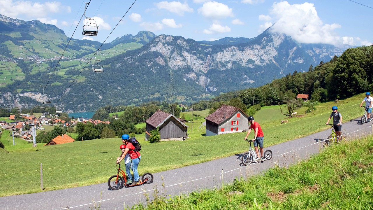 Bild vom Trottifahren am Kerenzerberg.