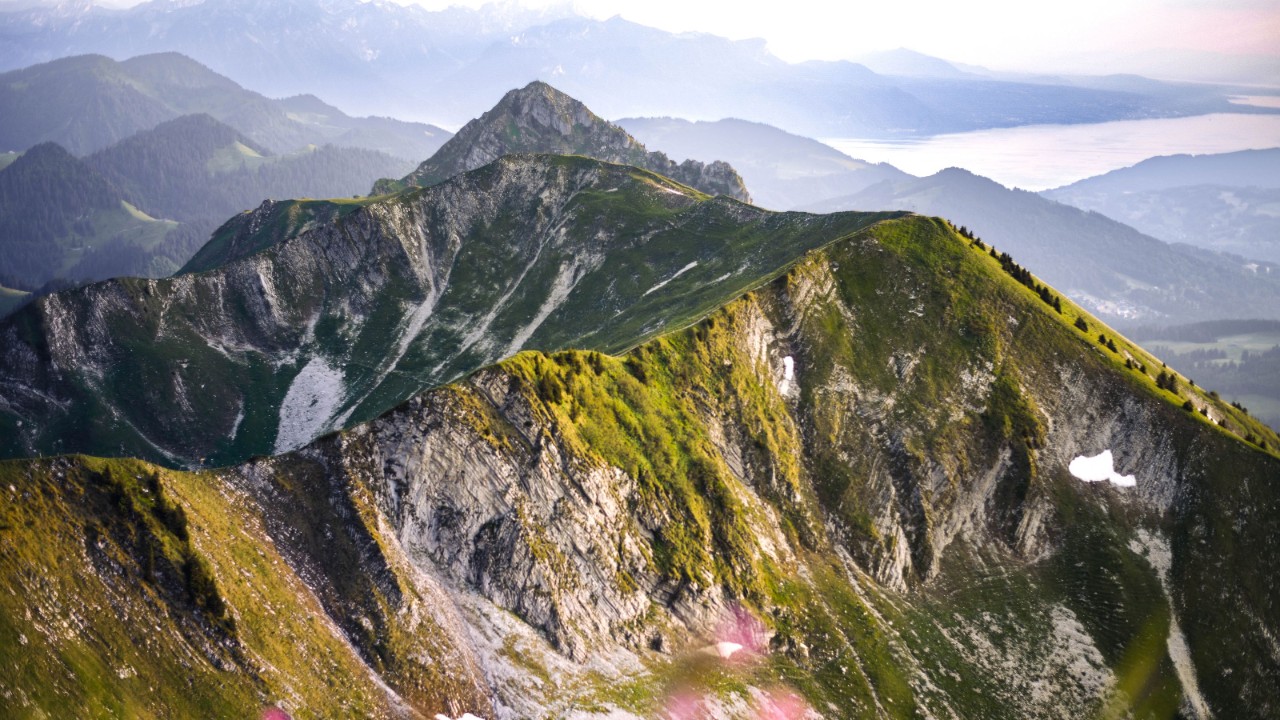 Blick auf dem Gipfel des Moléson.